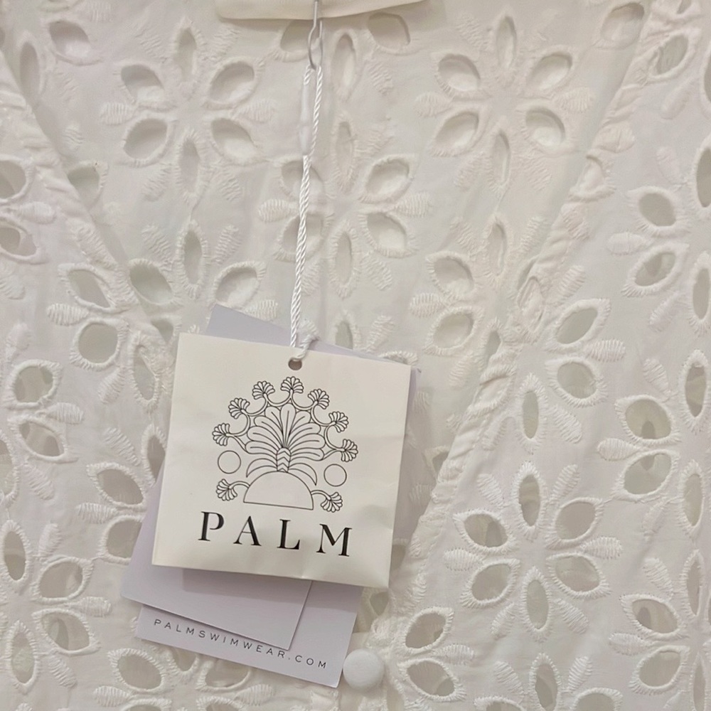 PALM Sophia Button Up White Eyelet Dress Coverup NWT - Picture 11 of 16